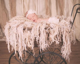 Fringe Baby Blanket Photo Prop Fringe Photo Prop Blanket Baby Blanket Cream Neutrals Newborn Photography Prop