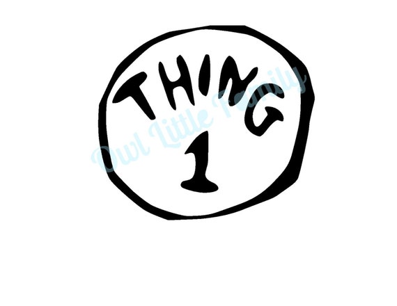Thing One Iron On Vinyl Decal