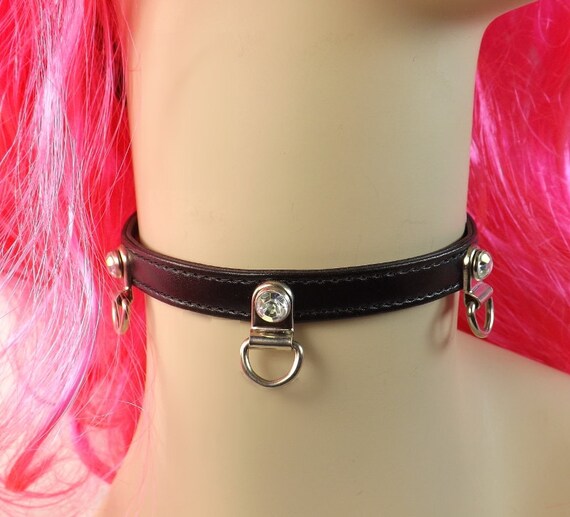 Locking day collar submissive collar rhintestones mature dee