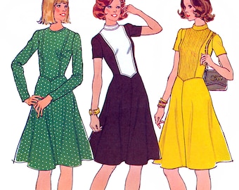Simplicity 6762 Vintage 70s Misses' Dress Sewing Pattern - Uncut - Sizes 10 or 16