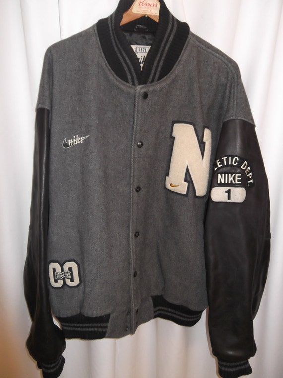 RARE Nike USA Made Vtg Letterman Jacket Varsity Destroyer Wool