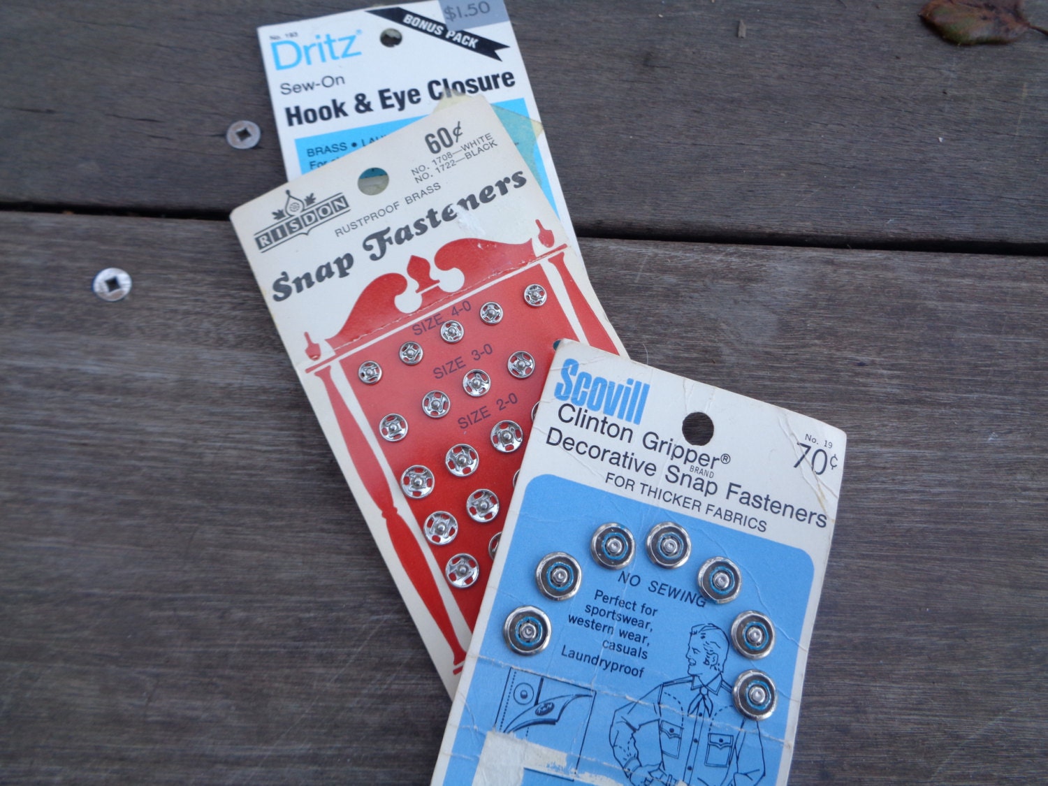 Vintage Snaps Fasteners No Sewing Hook and Eye Closures Sewing