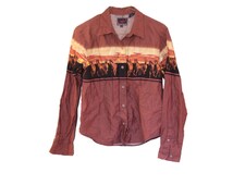 horse button down shirt