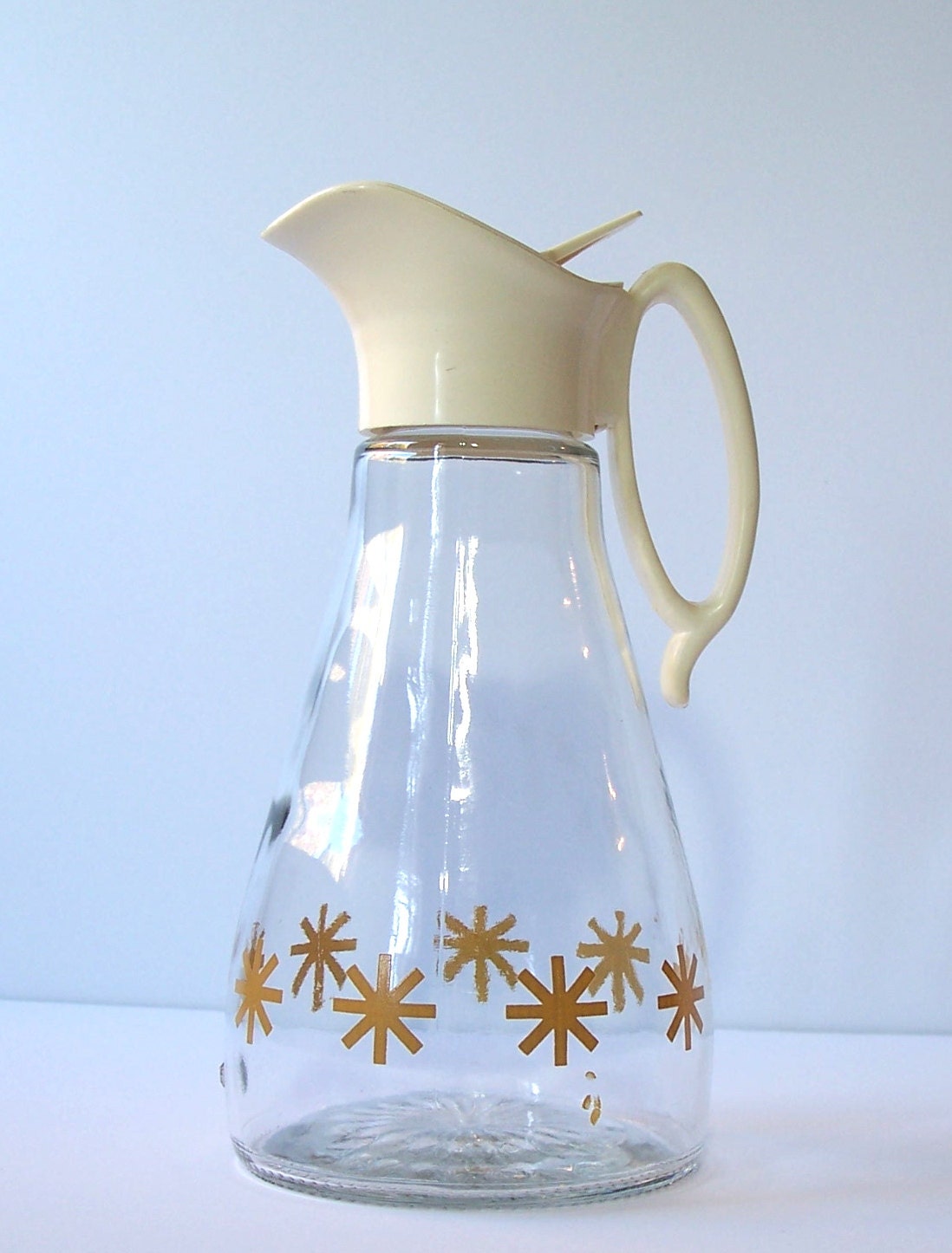 Vintage Glass Container Glass Syrup Dispenser Vintage Log