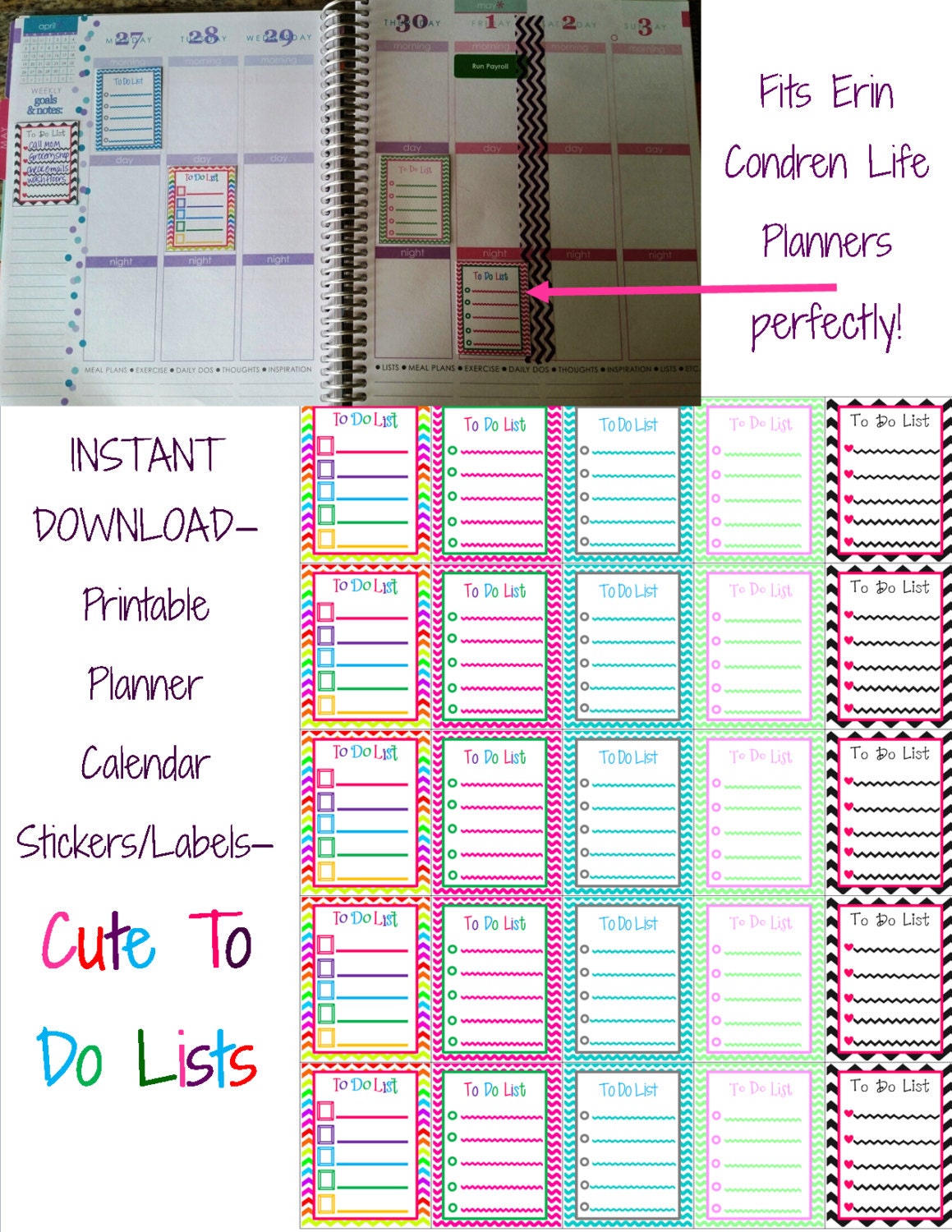 INSTANT DOWNLOAD Planner Calendar Label by MelissaBeeDesigns