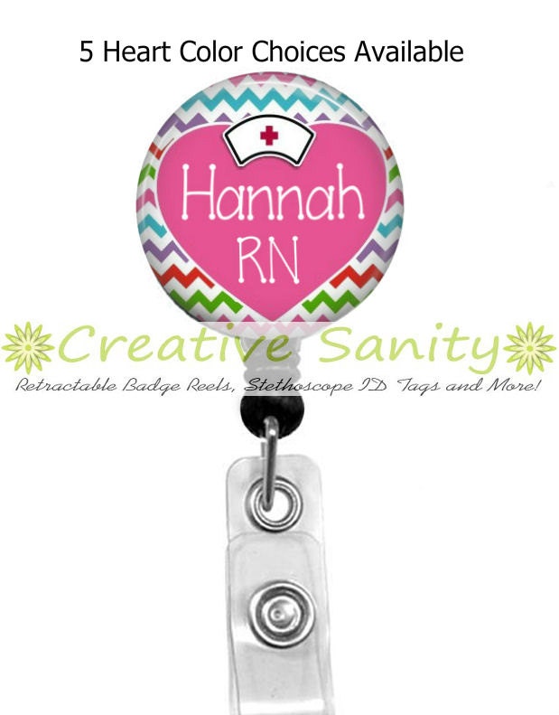 Personalized Nurse Retractable ID Badge Holder by CreativeSanity