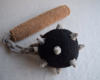 Ball and Chain Flail PDF Knitting Pattern - Medieval weapon