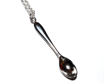 Spoon Necklace, Silver Spoon Pendant, Simple Necklace, Spoon Theory, Teaspoon Necklace, Spoonie Jewelry, Spoon Charm, Spoonie Necklace