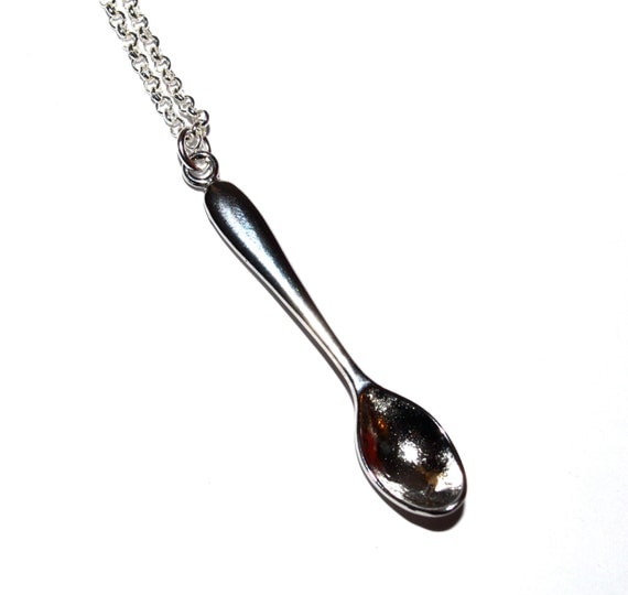 Spoon Necklace Silver Spoon Pendant Simple Necklace Spoon