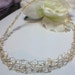 Handmade necklace, Crochet, Gold Wire, Choker Necklace, with Swarovski ,Clear Crystal, Czech Beads, clearance, destash