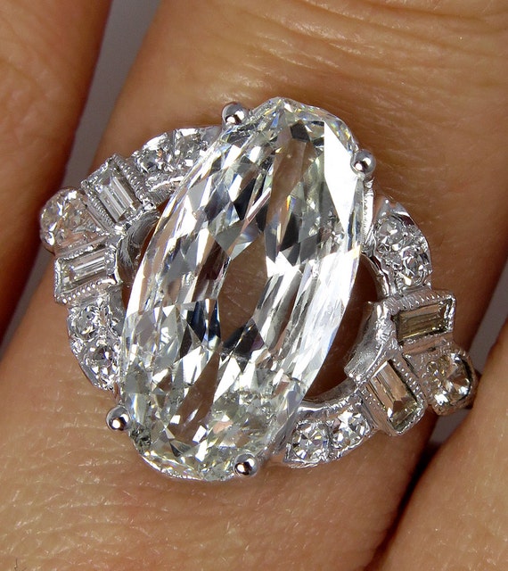 1920vintage estate gia 3ct old mine oval cut diamond engagement wedding ring in - Vintage Wedding Rings 1920 1920vintage estate gia 3ct old mine oval cut diamond engagement wedding ring in - Vintage Wedding Rings 1920