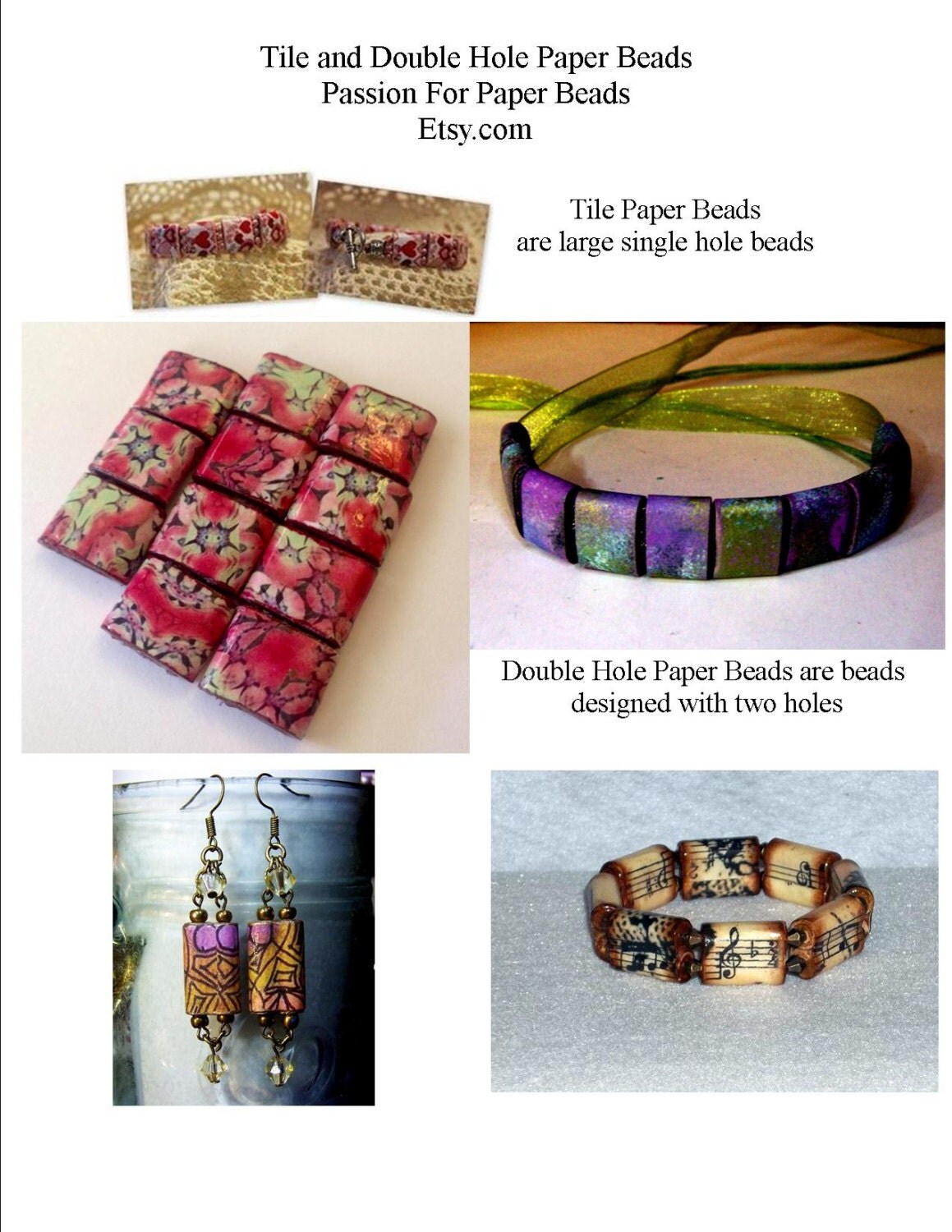 Paper Bead Tutorial How To Make Tile Beads and Double Hole