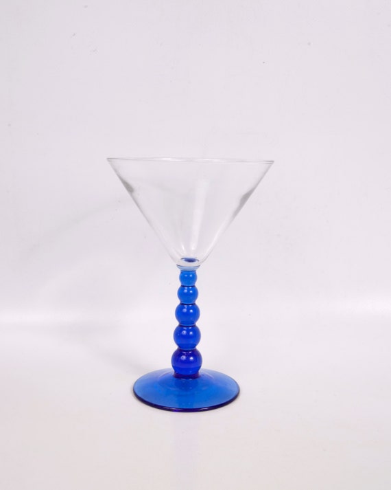 Vintage Libbey Martini Glass Metropolis Blue By Levintagegalleria