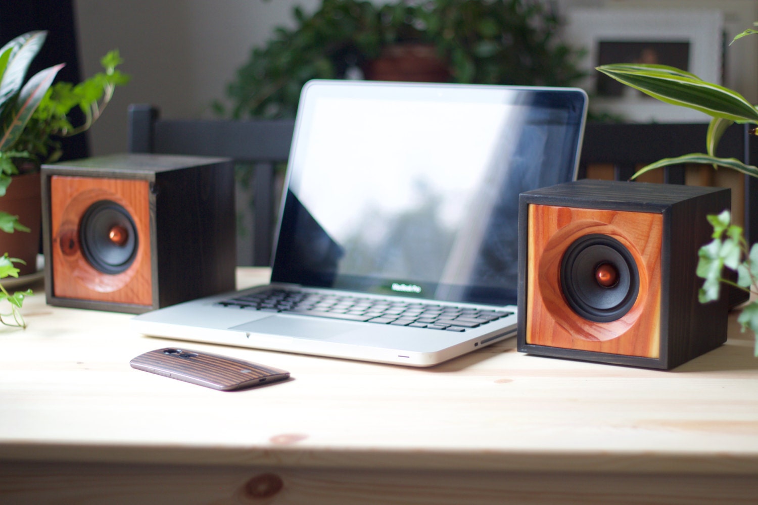 Reclaimed Wood Computer Speakers Set of Two Passive Speakers