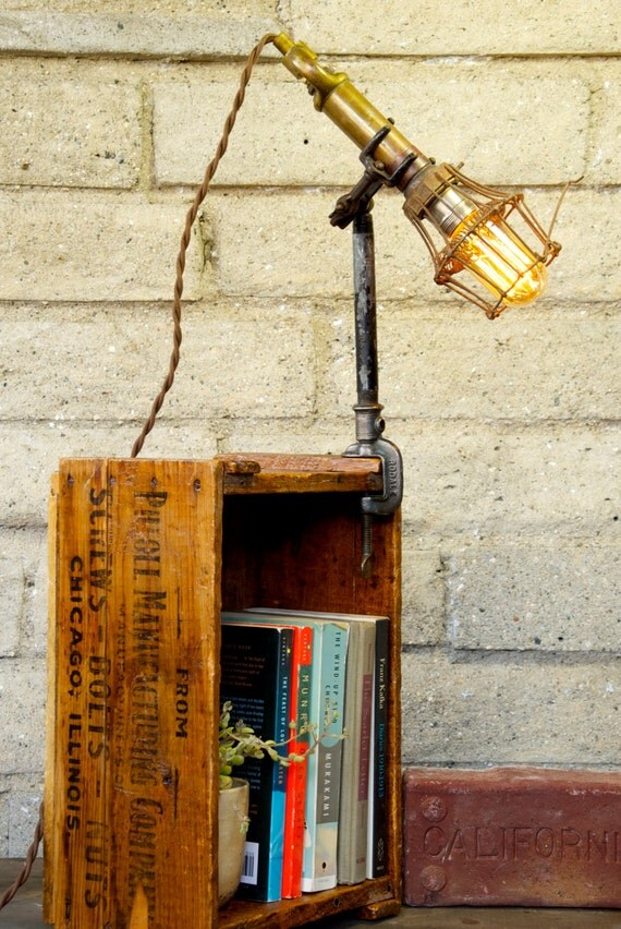 Reclaimed Desk Clamp Light With Trouble Cage