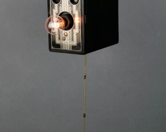 Upcycled Art Deco Camera Lamp - Kodak Brownie Six-20 Box Camera