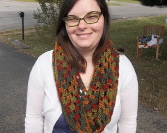 Fall Patterned Infinity Scarf