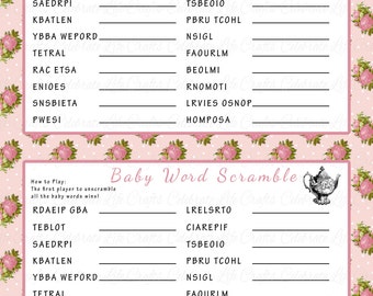 baby shower word scramble game printable baby shower games