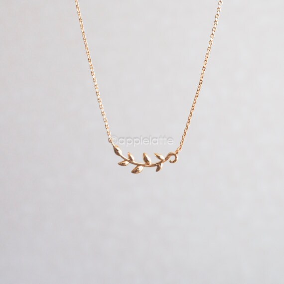 Laurel leaf Necklace leaf nature necklace organic by applelatte