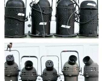 Vintage Industrial Stage Spot Lights, Theatre, Black Metal, Salvage, Home Decor, Lighting