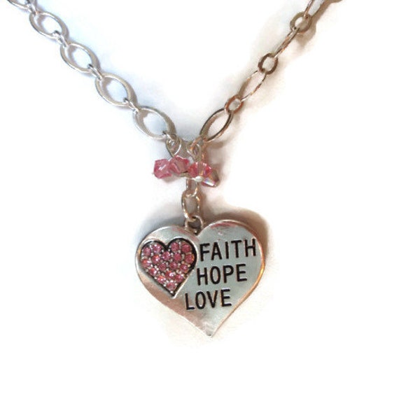 Faith Hope Love Necklace Scripture Necklace Christian