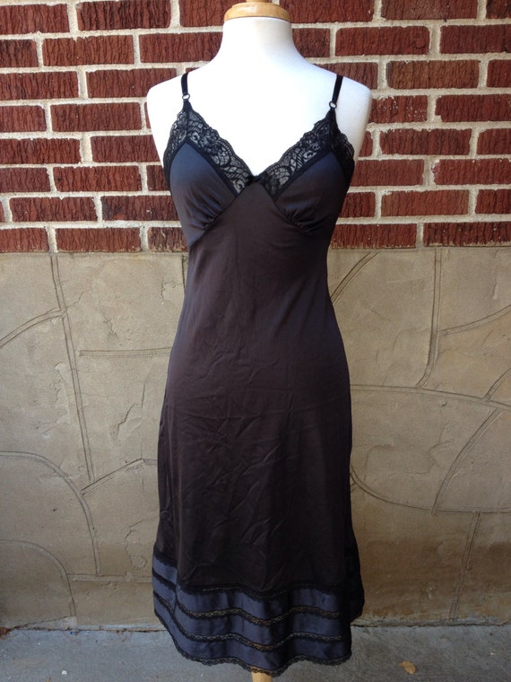 SALE Black Dress Slip // Lingerie // Lace // Underwear // Size