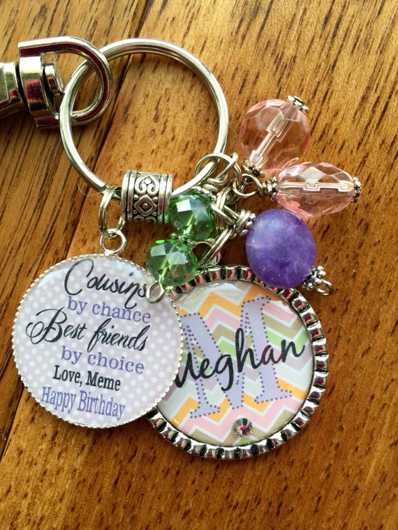 Personalized cousin keychain gift Cousins by chance