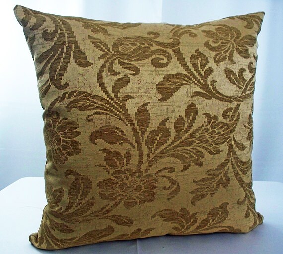 Golden color pillow cushion cover decorative by artsandcreations