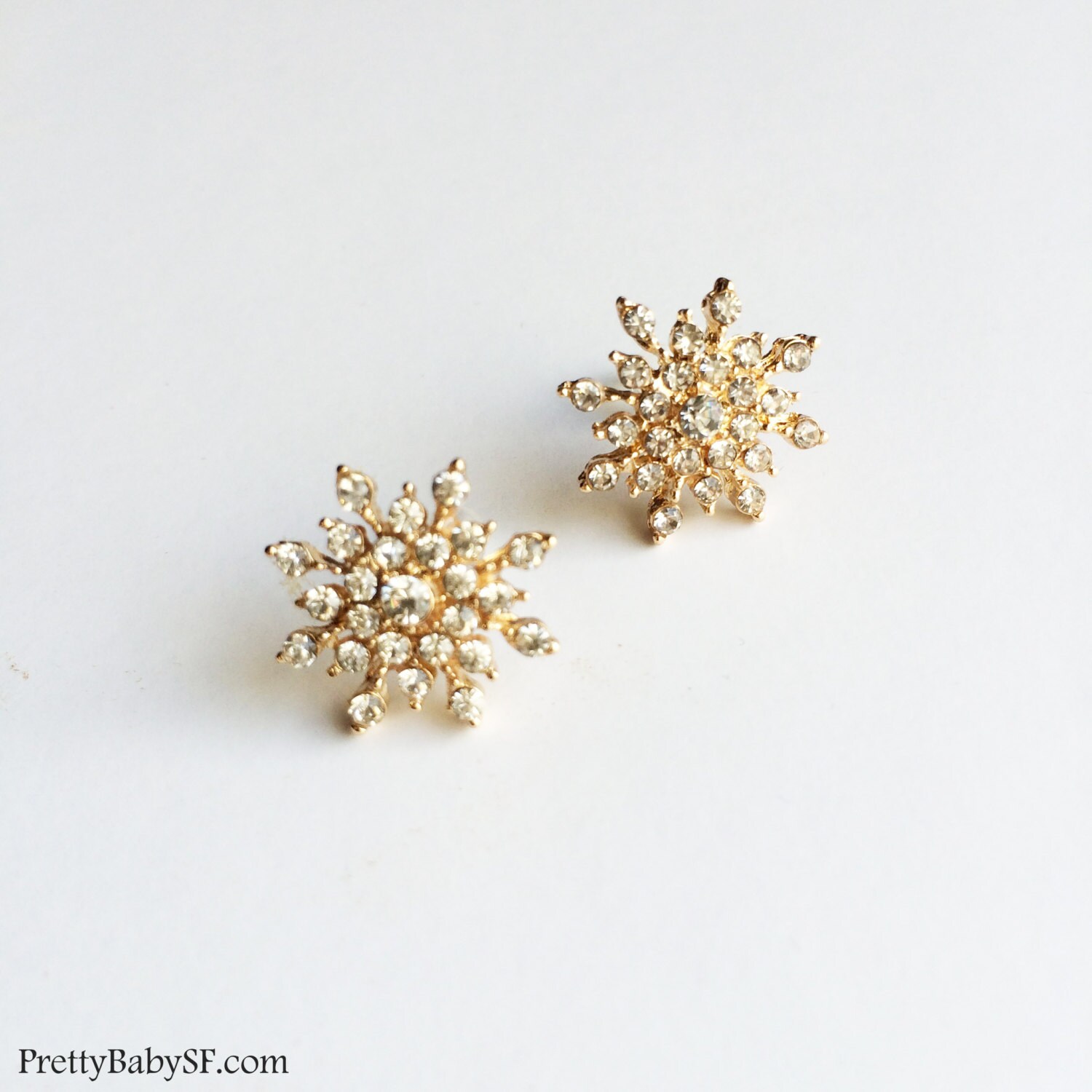 snowflake earringrose gold earring gold snowflake jewelry