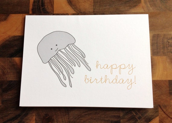 Funny Birthday Card Jellyfish Friend Kids by HiLoveGreetings