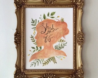 Shake it off, 8x10 watercolor painting print, Taylor Swift