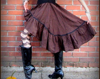 Steampunk Skirt Purple Pirate Pinstripe Victorian Bustle