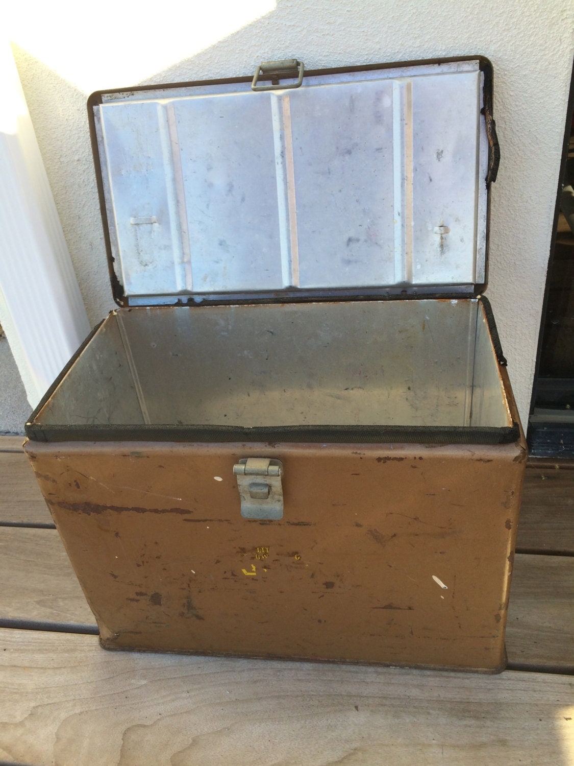 Vintage Metal Cooler Ice Box MidCentury Retro Storage