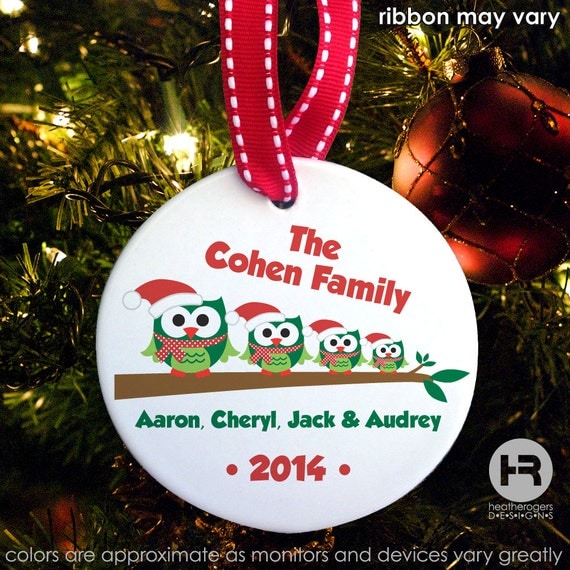 Personalized Owl Family ornament