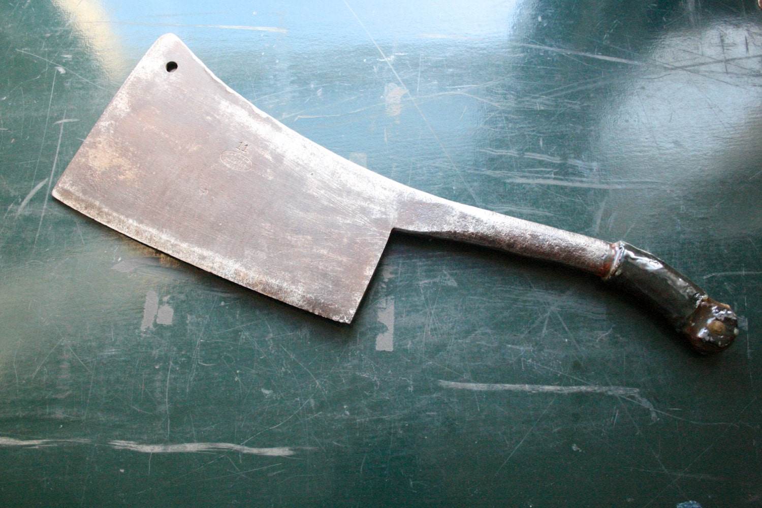 HUGE Antique Meat Cleaver / Hogsplitter / B.A. Stevens