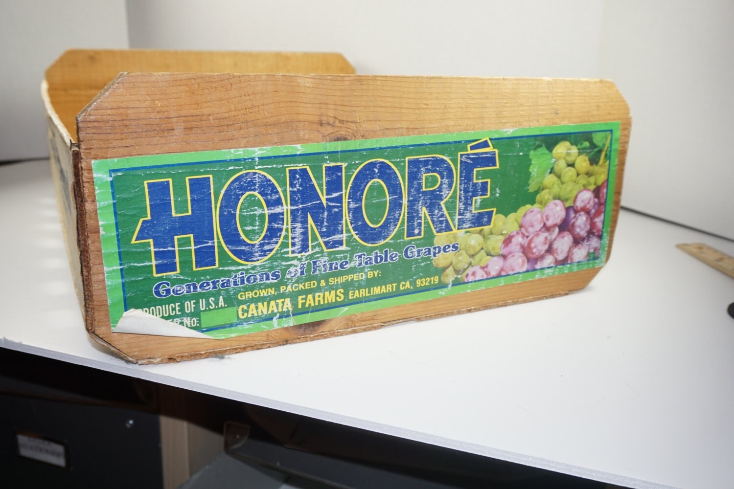 HONORE Grape Crate Wooden Crate CA Grape Box Vintage Grape