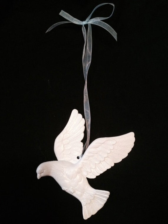 Vintage plastic white dove ornament