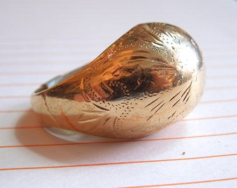 Vintage Yellow Gold Dome Ring