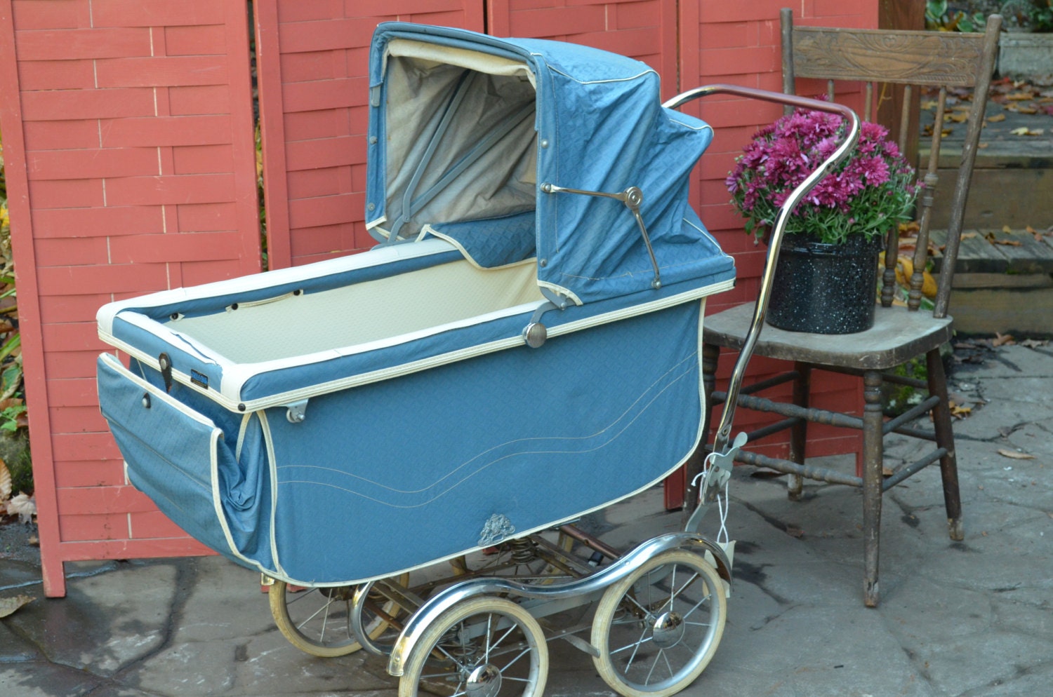 Vintage Stroller Baby Carriage Pram Buggy 1950 By Bluefolkhome