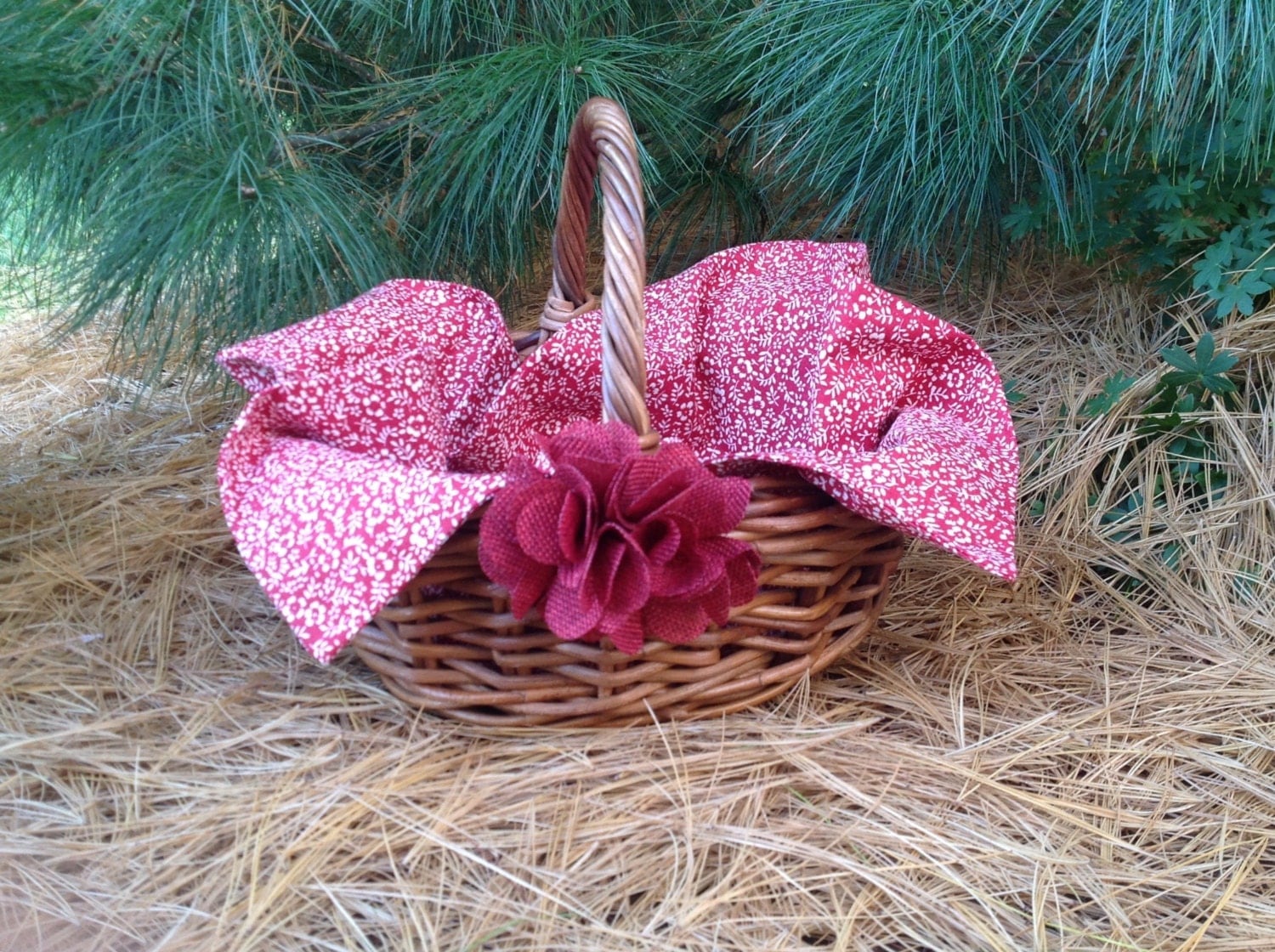 Girl's Little Red Riding Hood Woven Basket with Red by SewforYou