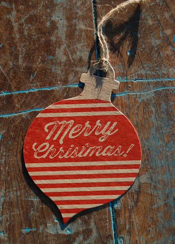 Items similar to Merry Christmas Letterpress Ornament Card Pack on Etsy