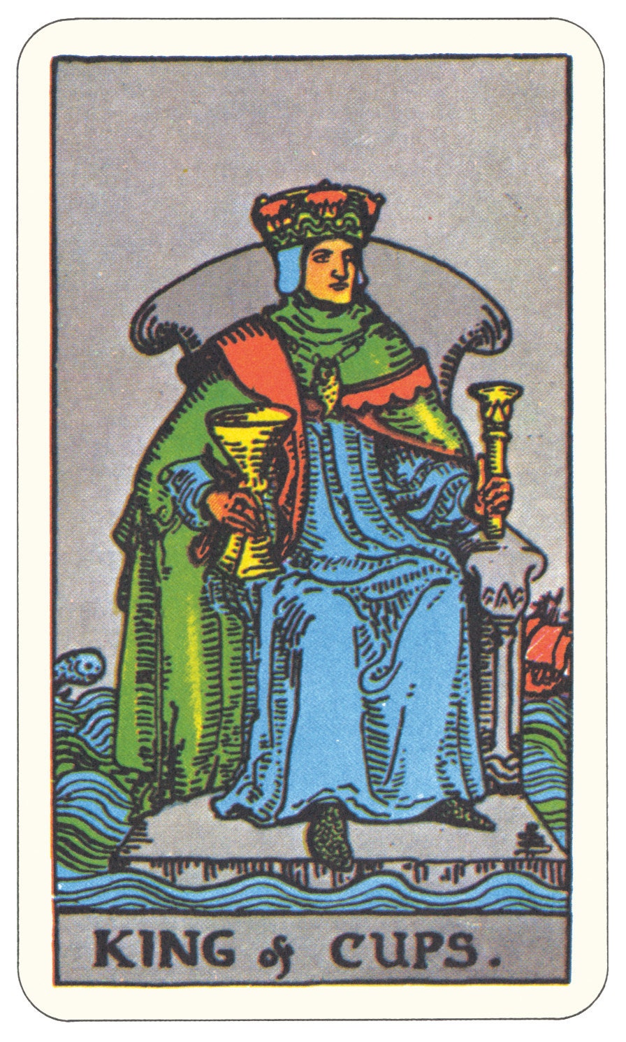 King of Cups RiderWaiteSmith Tarot Card by WolfgangLovesMabel