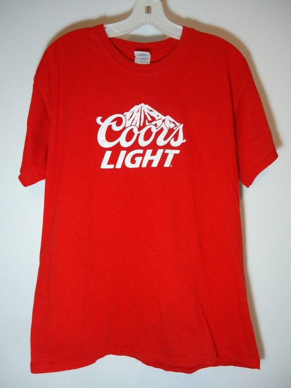 Retro Vintage Coors Light Logo Red & White Tee by PopWildlife