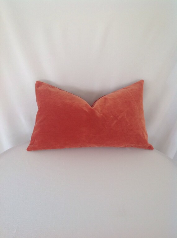 Rust Velvet Lumbar Pillow Cover by FeniasHomeDecor on Etsy