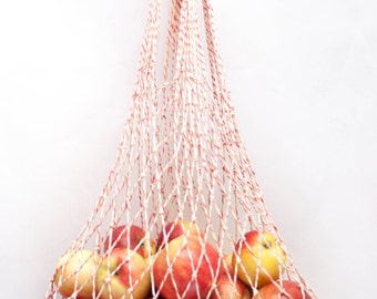 String Bag, Net Bag, Farmers Market Bag, Reusable Cotton, Grocery Tote #010