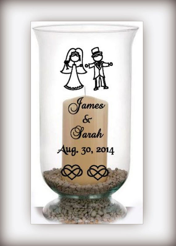 Wedding Candle VINYL DECAL only personalized for your