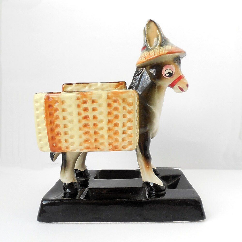 Vintage Ceramic Donkey Figurine by Chase Mid Century