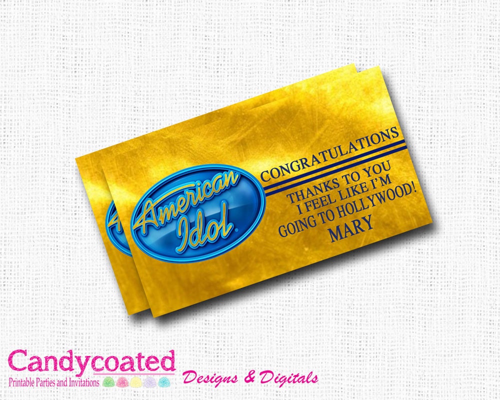 American Idol Golden Ticket Favor Tag Will by CandyCoatedDigitals