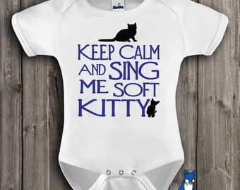 Funny baby clothes, infant bodysuit, Sing me soft kitty, Big Bang Theory,baby one piece, Geekery baby, BlueFoxApparel *219