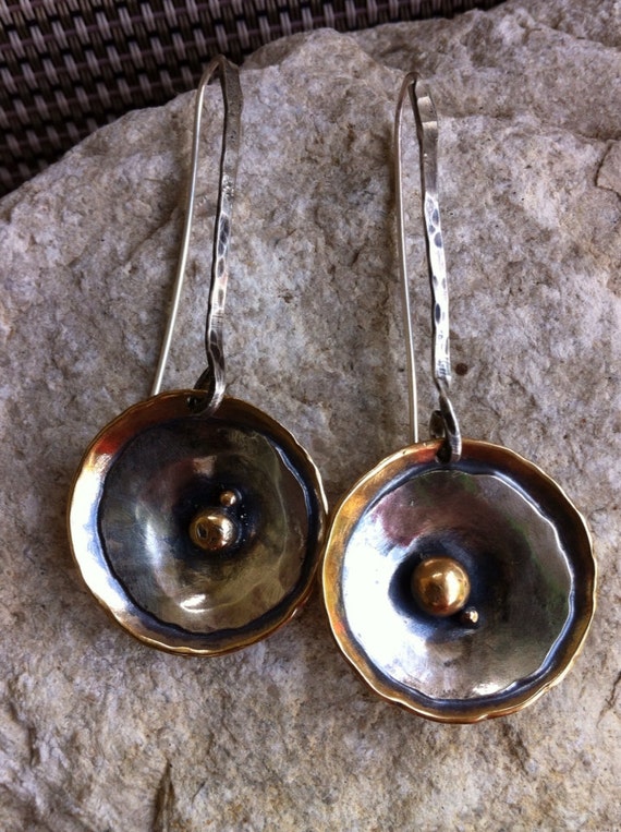 Items similar to Bronze &Sterling Silver Earrings on Etsy
